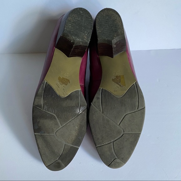 Vintage leather pumps in unique merlot colour 37.5 - Picture 9 of 10